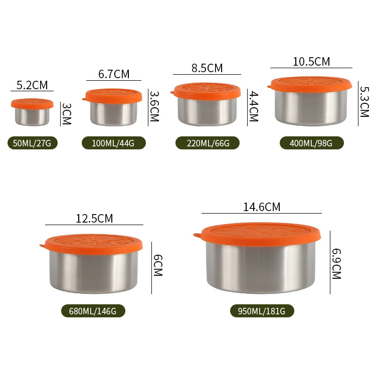 IKOO легко открывающиеся и чистящие нержавеющие металлические контейнеры из нержавеющей стали для закусок пищевых продуктов детей