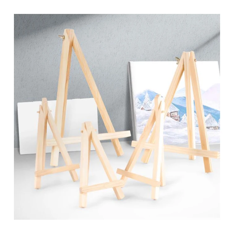 High Quality Painting Artwork Display Triangle Wooden Easel Stand Tabletop Mini Easel