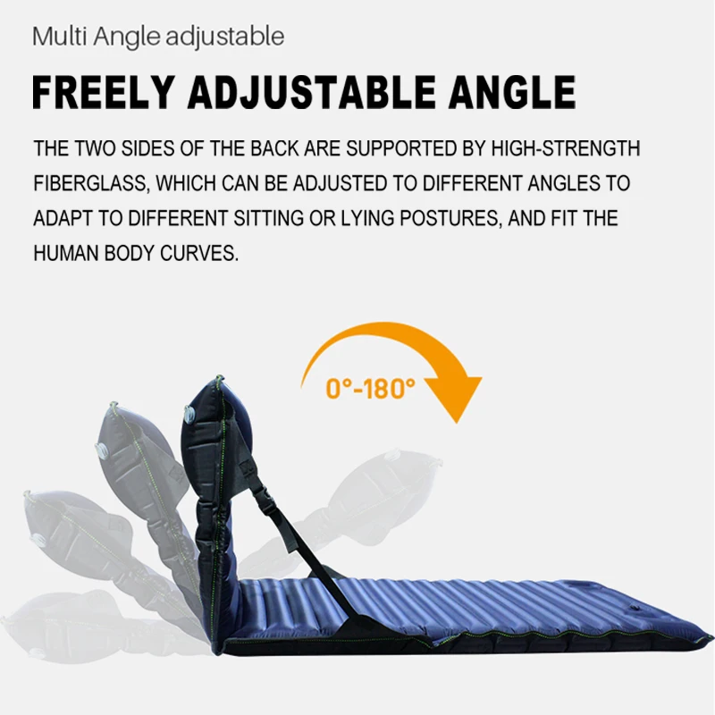 Factory Direct Outdoor Inflatable Folding Sleeping Pad Chair Dual-use Mat Chair Camping Single Person Inflatable Bed