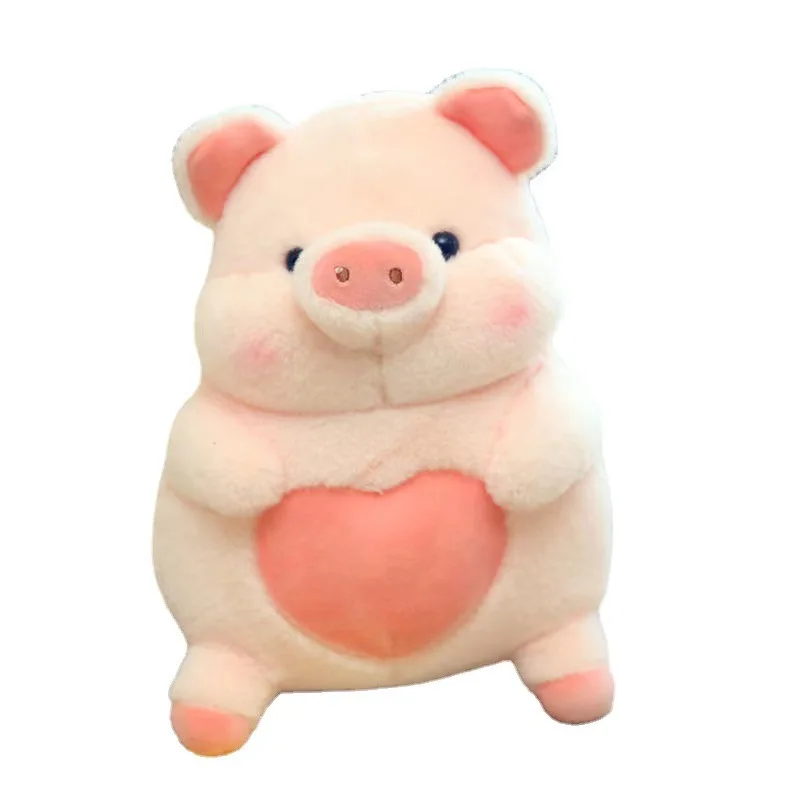New 25cm Soft Elastic Pink Plump Love Heart Piggy Lazy Little Pig Animal Throw Pillow Stuffed Animal Plush Toy gift for children
