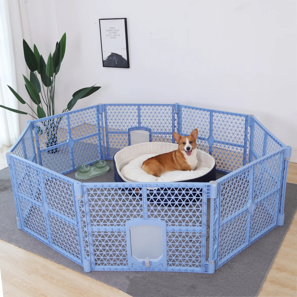 Customise Hoopet Blue Foldable Pet Cage Large Dog Playpen Cribs