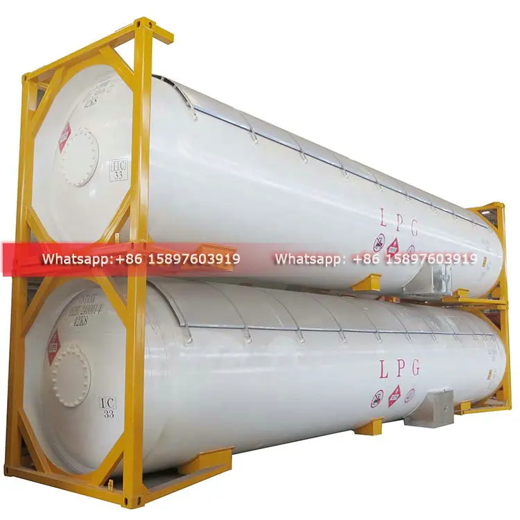 LPG Storage Liquid Gas Tanker Container 51.5 CBM Highway Sea Shipping Transport ISO Tank Container Whastapp +8615897603919