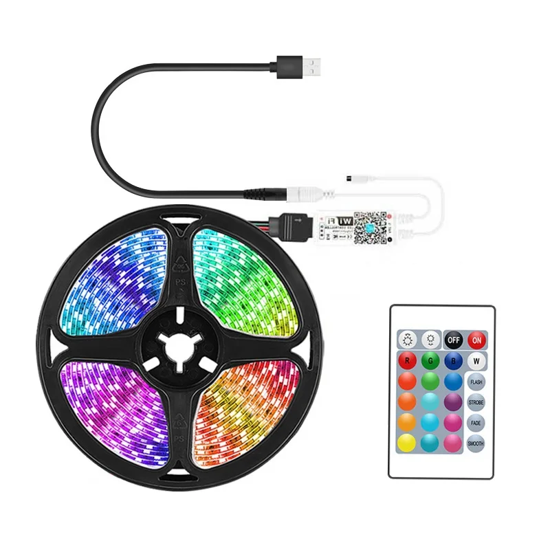 
3m App Control TV Lights Alexa Google Assistant Smart WiFi Control RGB Music Sync TV LED Backlights USB TV LED Light Strip 