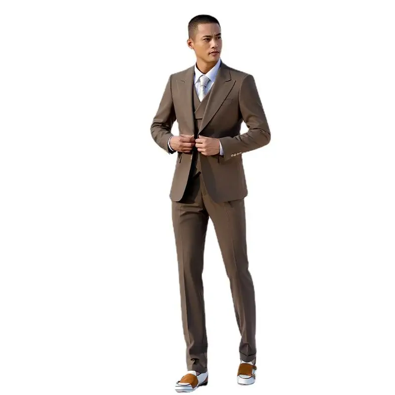 Source factory Light business daily bushing lapel collar viscose coat pent for men blazer