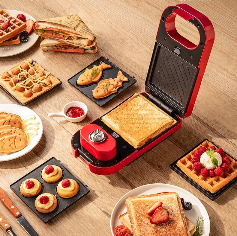 Electric Timed Breakfast Maker Waffle Maker Wholesale High Quality Low Price OEM Multifunctional Kitchen Sandwich Maker