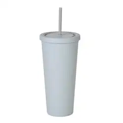 Factory Outlet Double Plastic Straw Cup 24OZ Handy Drink Cup