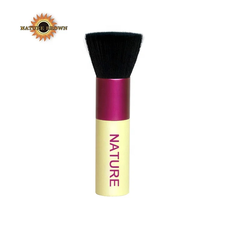 Factories Wholesale Professional High Quality Private Label Make up Yellow Single Face Kabuki Makeup Brush