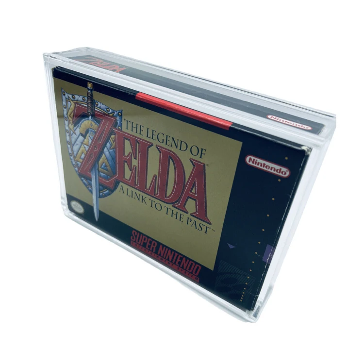 Mingshi   UV PROTECTED Acrylic display Case with  Magnetic Lid Removable Feet for N64 SUPER NINTENDO