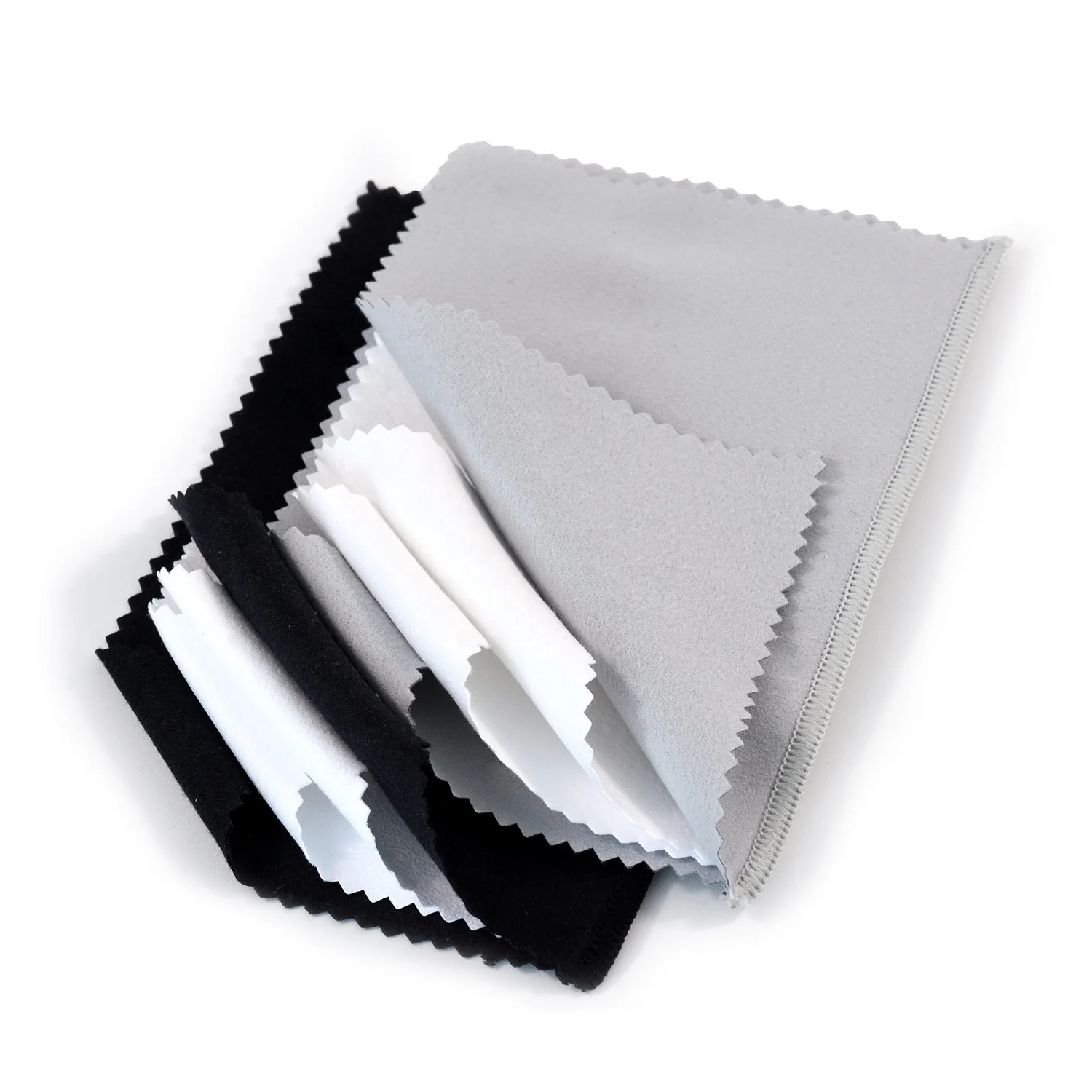 Bestpackaging Portable 4 layer Microfiber Diamond Jewel polish Clean cloth gold Jewelry Polishing Silver cleaning Cloth