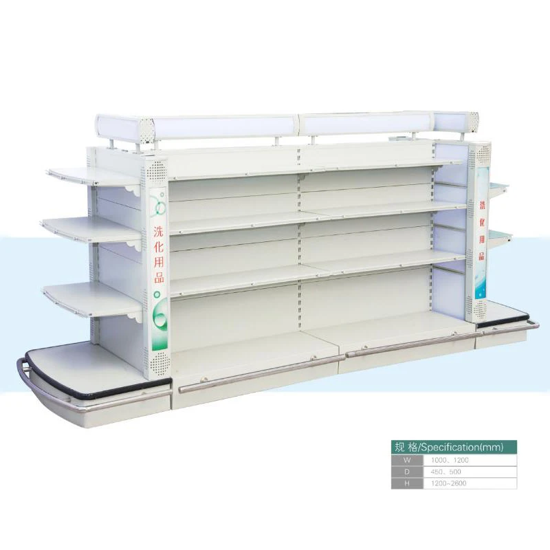 Customized Retail Store Display Shelves Supermarket Display Racks Gondola Shelving Double Sided Shelf