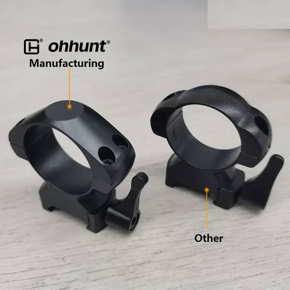 Ohhunt Optics Accessories CNC Machining Smooth Surface 20mm Base Med QD Steel 30mm Scope Rings Mount