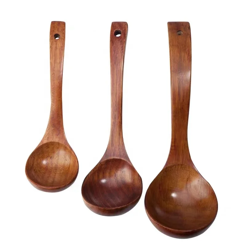 Korean style Durable Soup Ladle Kitchen Utensils Wooden Spoons For Cooking