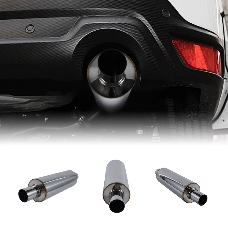 Auto Stainless Steel Exhaust Pipe Middle Muffler Modified 304 Exhaust Drum Sports Car Sound Wave General