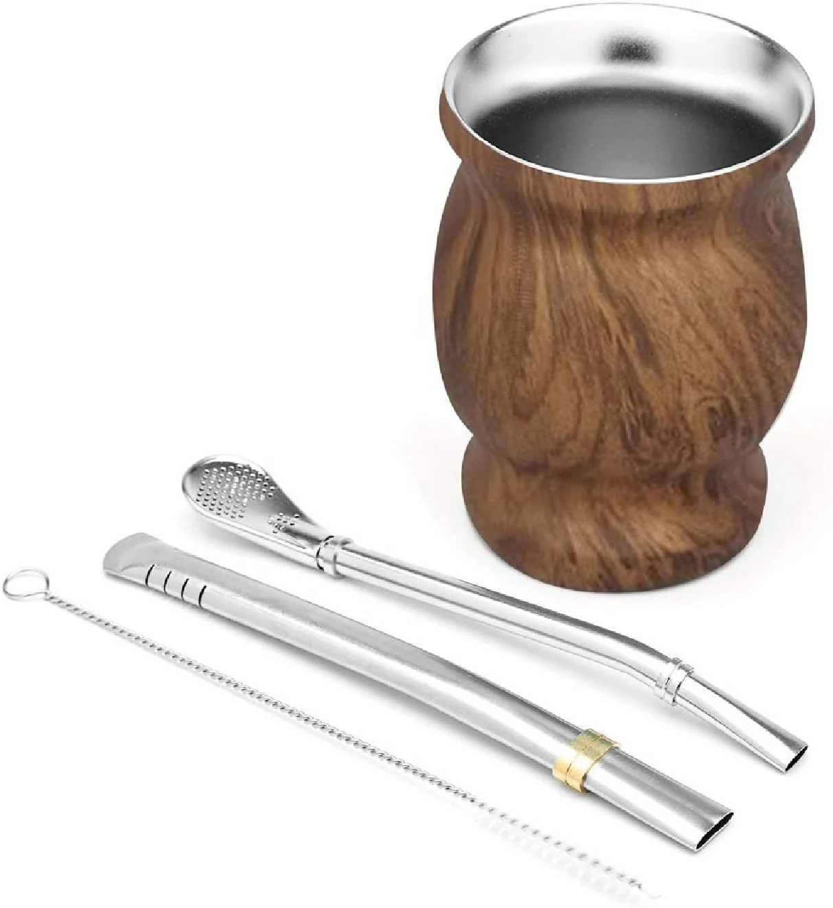 Лидер продаж набор Yerba Mate включает в себя две бутылки и щетки из нержавеющей стали двойные стенки Gourd