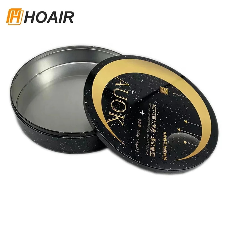 Airtight Child Resistant Round Tin Box Customized Metal Can Container Food CMYK Tinplate Tin Case Cupcakes Boxes Cake Tin