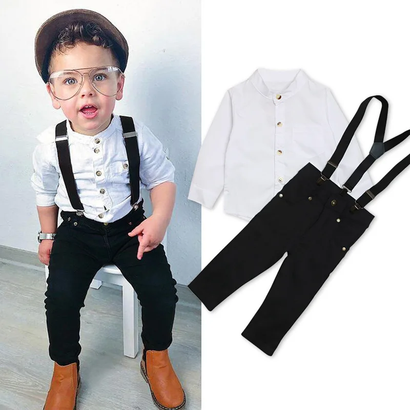 fashion kid boys clothes Long sleeve shirt + Pants casual Children baby boy clothing sets