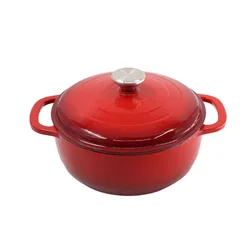 Enameled Cast Iron Dutch Oven Pot with Lid Round Nonstick Enamel Cookware Crock Pot with Dual Handle and Cover