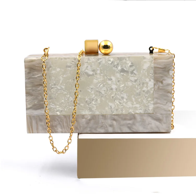 
Fashion Women Party Purse Acrylic Clutch Box Bags Marble unique Evening Bag crossbody single shoulder handbags 
