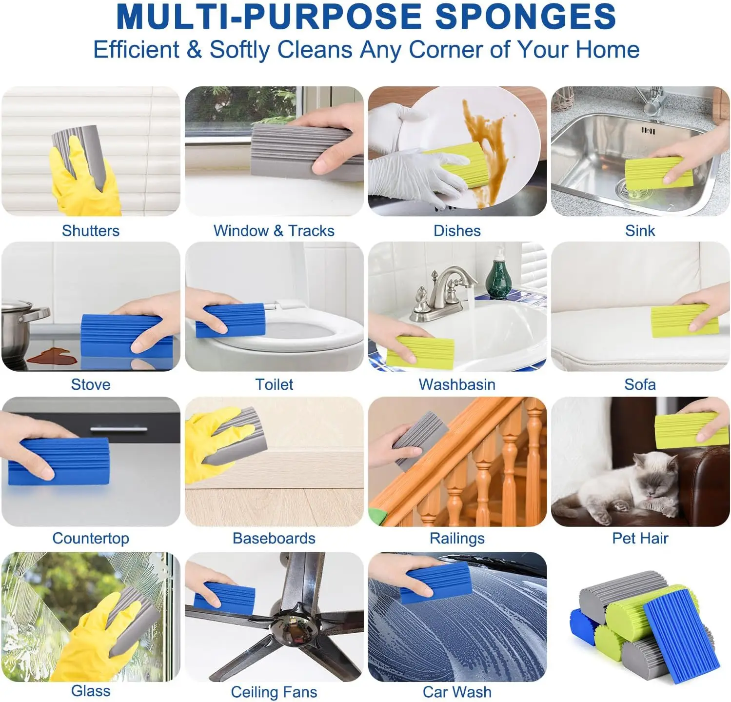 Woxin Eco-Friendly 1/2/3/4/6 Pieces Set Cleaning Sponge Household Daily Used Products