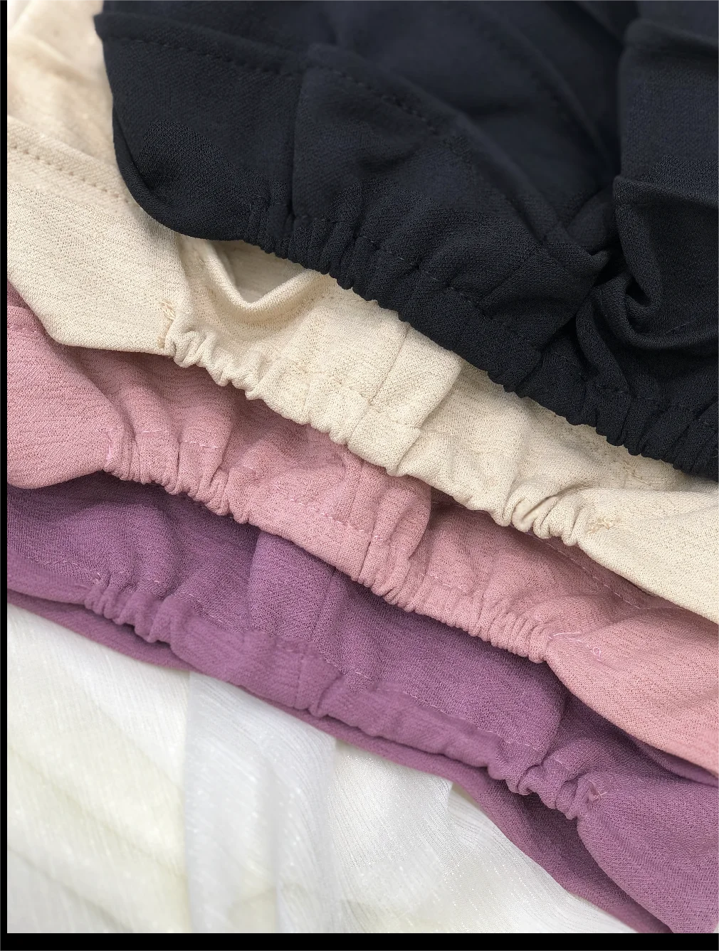 Instant Hijab With Silk Inner Cap Muslim jersey modal Underscarf wide pleated Women Islam Undercap Hijab