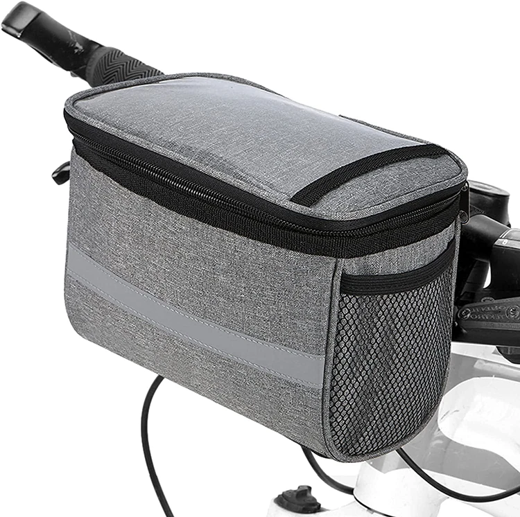 Wholesale Custom Logo Travel Cycling Bicycle Basket Front Storage Bag Insulated Cooler Handlebar Frame Bag for Bike