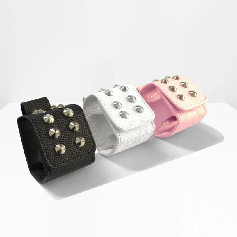 Promotional rivet one ball golf ball pouches customized strong magnet golf PU synthetic leather balls bags