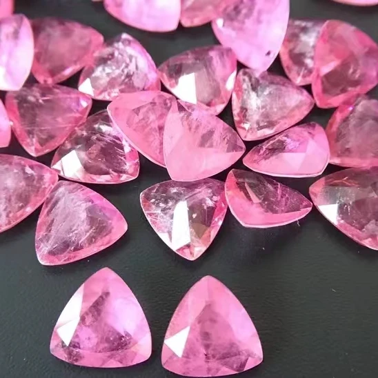 Triangle shape Fusion stone Paraiba/Created Red Ruby/Fanta/Emerald etc Tourmaline synthetic fusion stone For jewelry making set