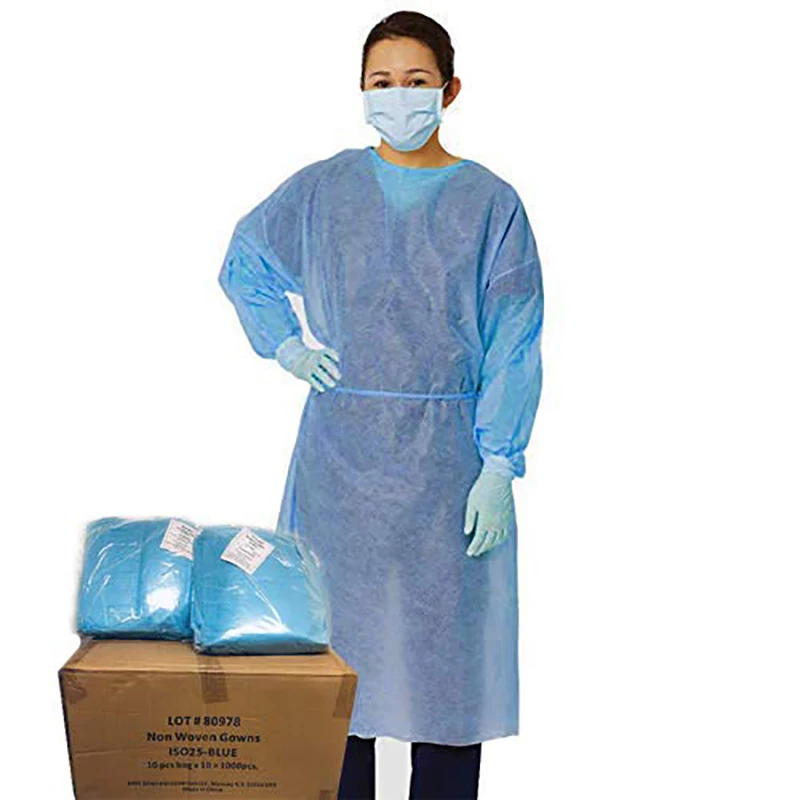 Standard Surgical Gowns Medic Disposable PP PE Non Woven Isolations Gown For Doctor