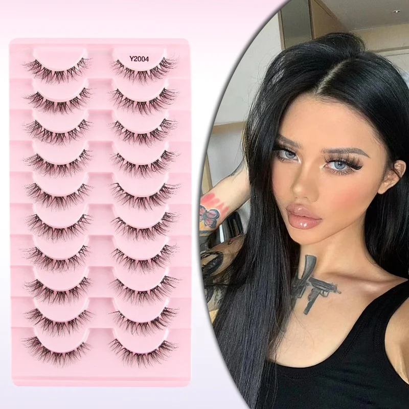 Factory Wholesale New Transparent Stem 10 Pairs Of Natural Handmade Makeup False Eyelashes