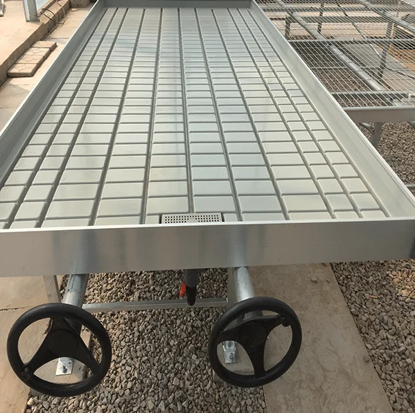 4x8 Indoor Hemp Growing Hydroponic System Movable Ebb Flow Seedling Rolling Benches Grow Table With Tray