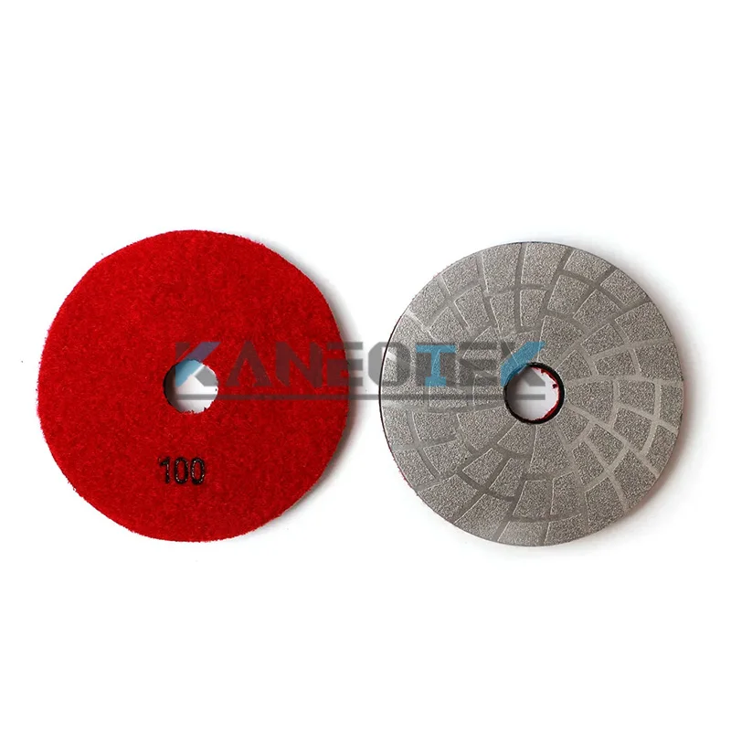 KANEOTEK 4 Inch Vacuum Brazed Diamond Floor Polishing Pad for Grinding and Epoxy