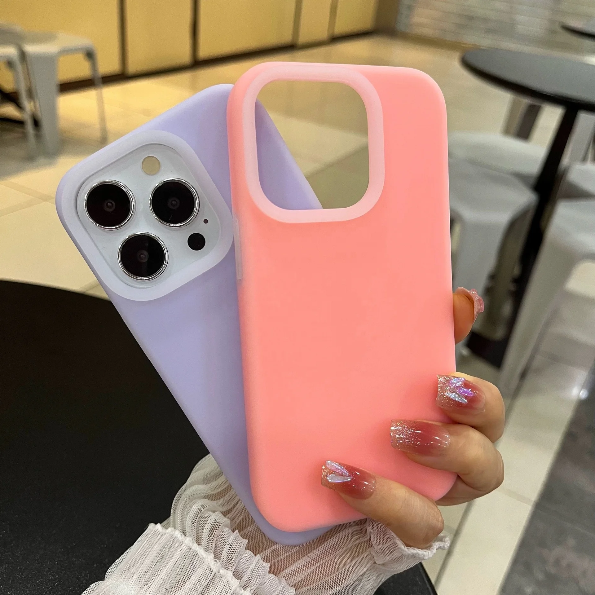 High quality Shockproof 2 In 1 Candy Color Back Cover Liquid Silicone Bumper Phone Case For iphone 16 Pro Max