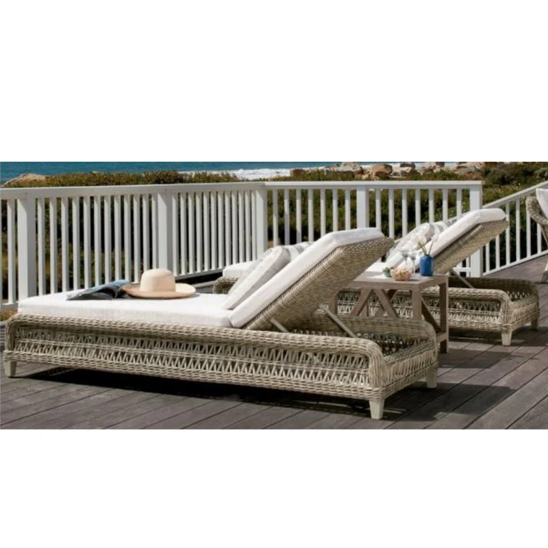 Garden Lounger for Swimming Pool Beach Hotel Five Star Luxury Rattan Chaise Lounge Sunbed Day bed