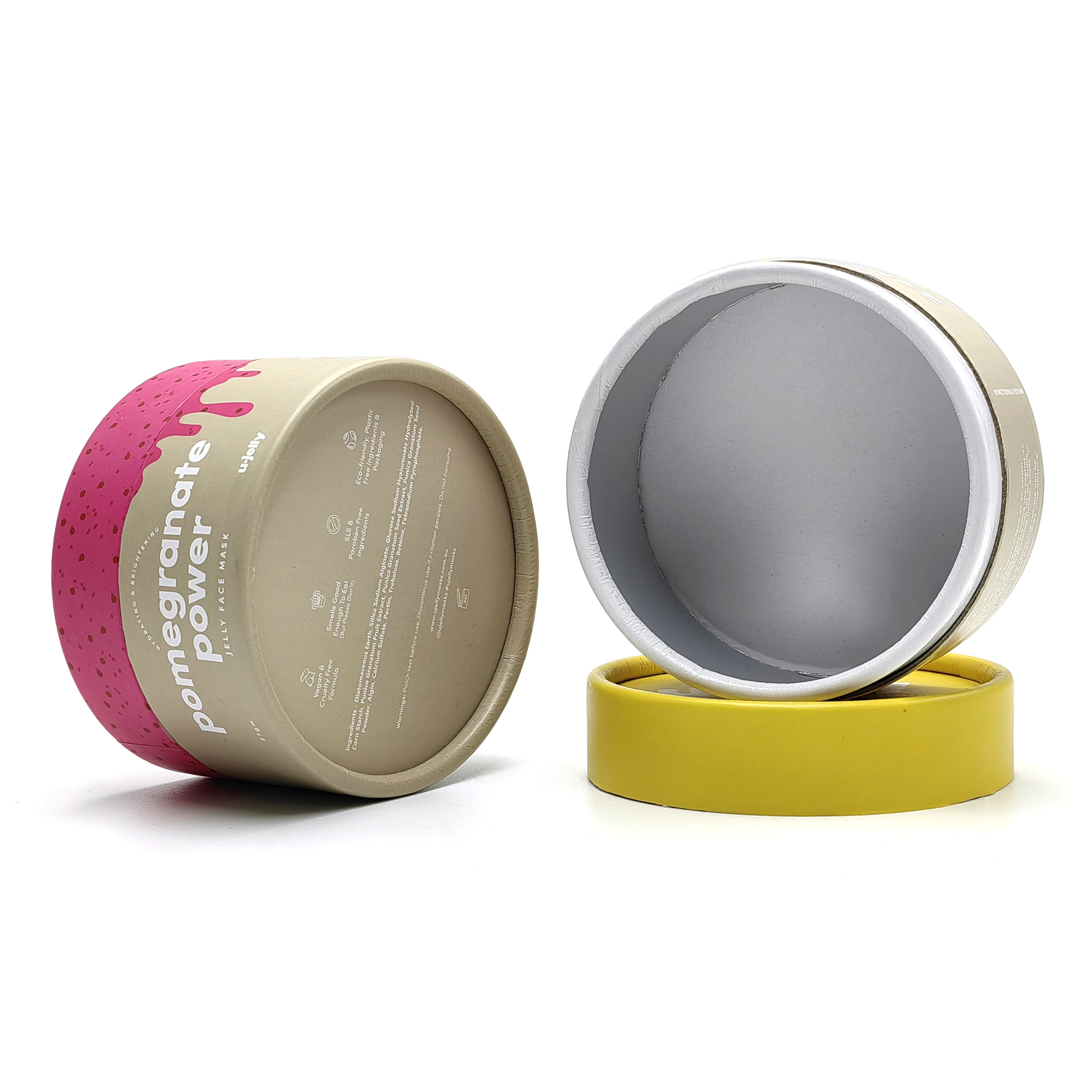 Luxury printing Cardboard Paper Tube For Food Protein Powder Packaging Vitamin Capsule Packaging Tube