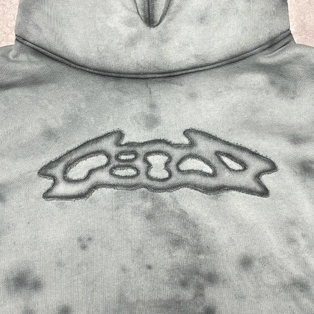 Custom striped line stitching vintage dye washed men custom logo sweatshirt pullover distressed premium hoodie for men