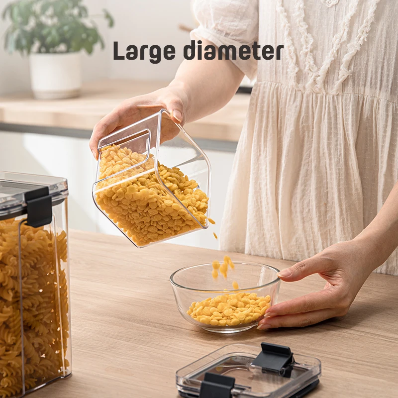 Home pantry organization 6-PACK acrylic plastic refrigerator fridge organizer cereal dispenser box airtight food container