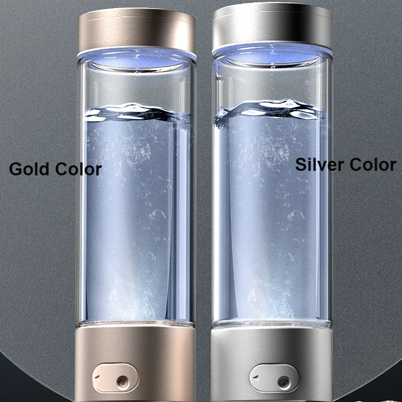 New 2024 High Quality Rich Portable Led USB Battery PEM SPE H2 Wholesale Glass Hydrogen Water Bottle Generator