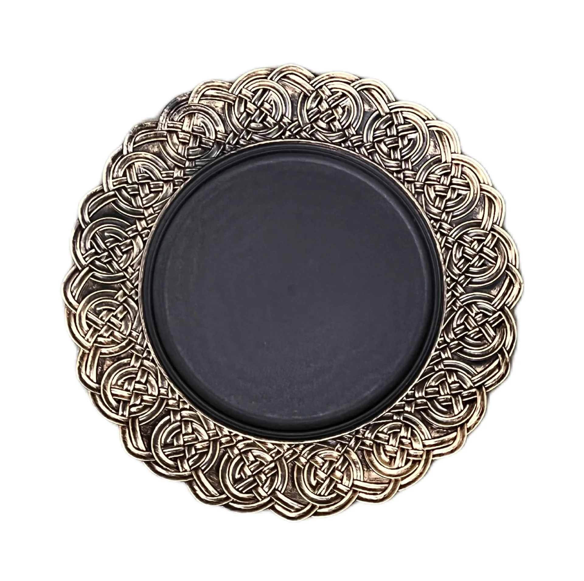 Tabletex Wholesale Cheap 13inches Luxury Table Decoration Plastic Gold Rim Wedding Charger Plates