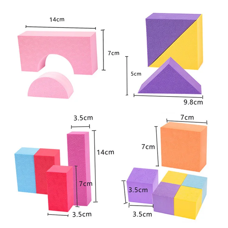 50PCS Ultra-light Colorful EVA Foam Building Block Brick Set Kid Child Soft Toy Gift Christmas Educational Toy