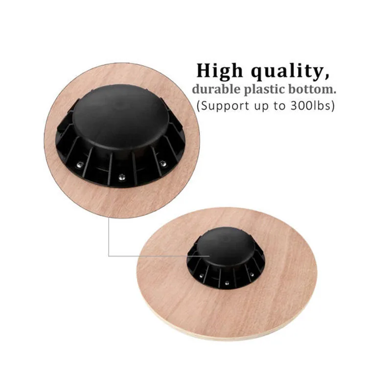 Full Body Exercises Non-Slip Round Wooden Wobble Balance Board Core Trainer With 360 Rotation For Stability Training