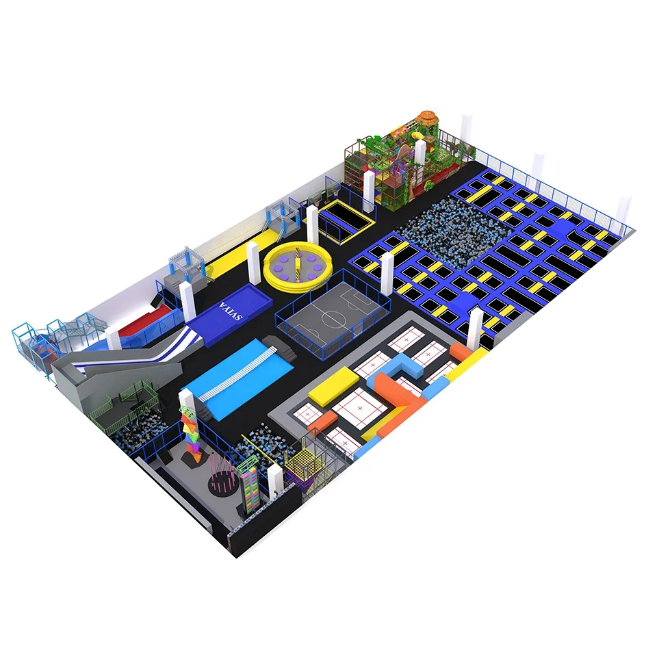Commercial Indoor Trampoline Arena, Parkour Free Jumping Trampoline Zone