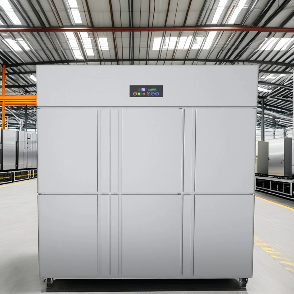 201 Stainless Steel 6-Door Upright Freezer Refrigeration Equipment with Compressor