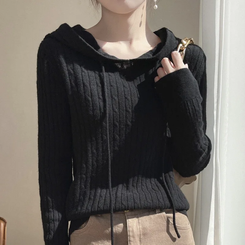 2022 comfortable cashmere sweater women casual long sleeve wear twisted design
