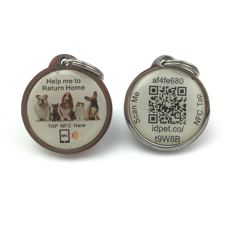 Идентификационная метка для домашних животных 13 56 МГц NFC QR-код RFID-метка отслеживания электронный ошейник