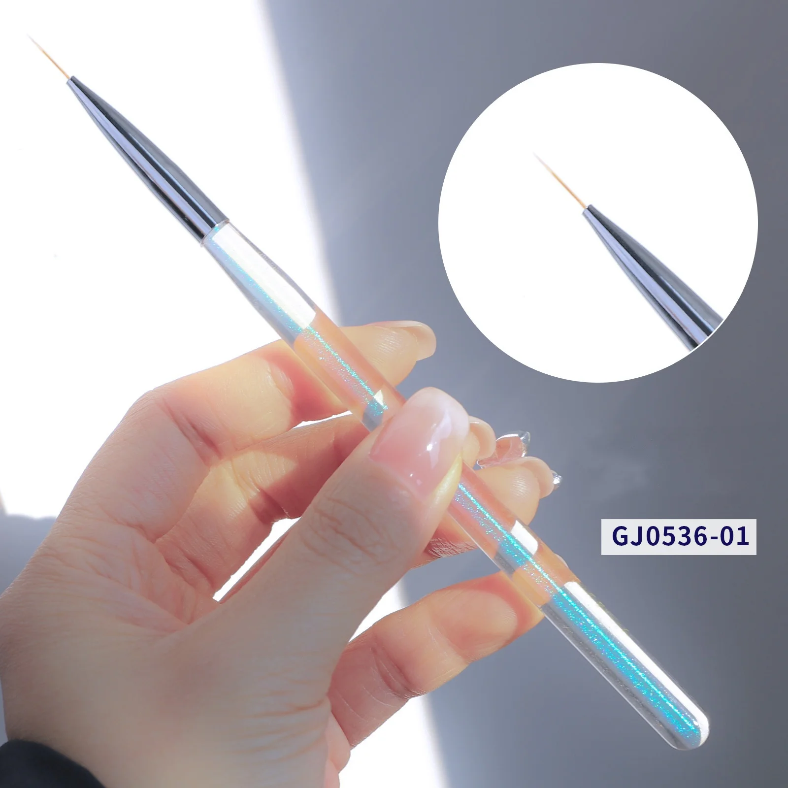 Hot Nail Brushes Japan Custom Logo Manicure Colorful Handle Acrylic Luxury Nail Art Brush Set For Salon