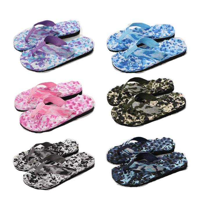 Summer Men Women Swimming Pool EVA Light Flip Flops Camouflage Couple Beach Slippers