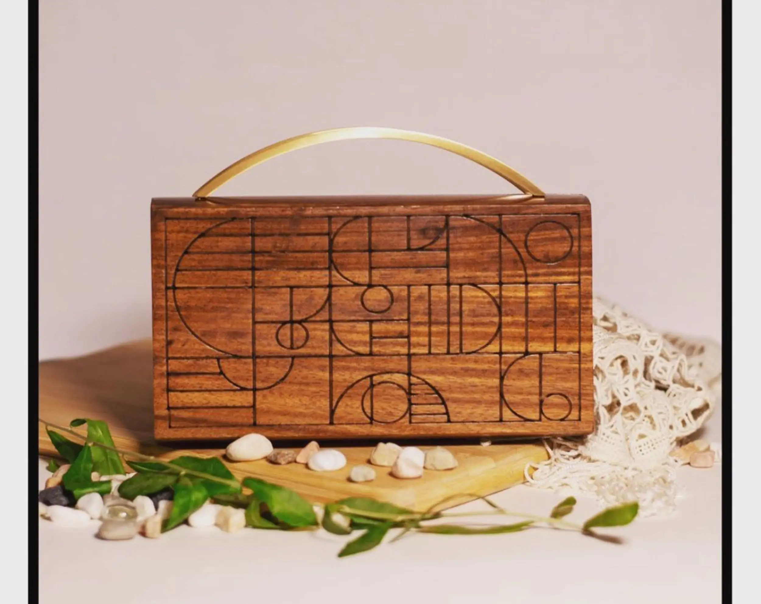 278 Brown Handmade Rock Style Wedding Clutch Everlasting Luxury Resin Wooden Metallic Custom Color Order Now!