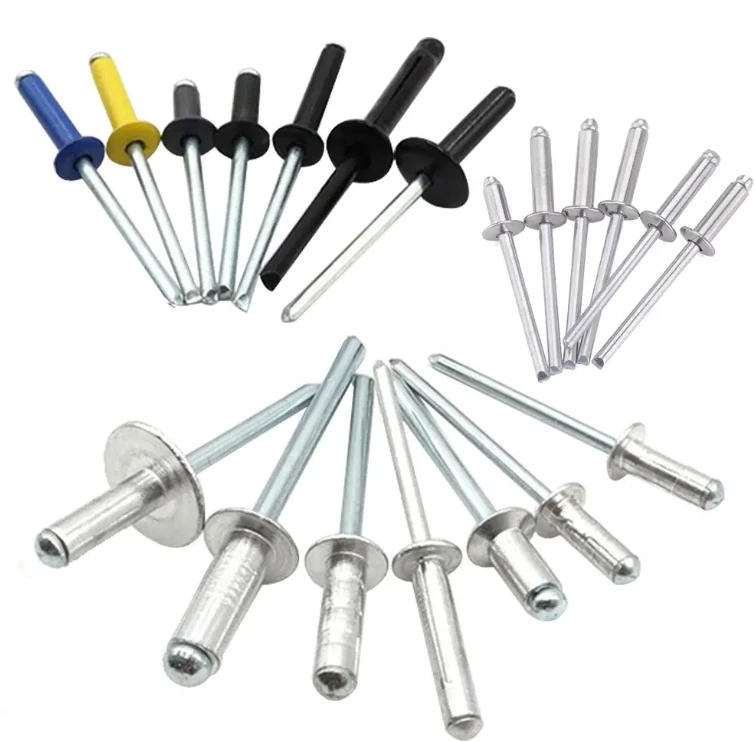 Open End Type Galvanized Dome Head Rivets Solid Metal Pop Blind Flat Head Rivet for Steel and Aluminium Round Pattern