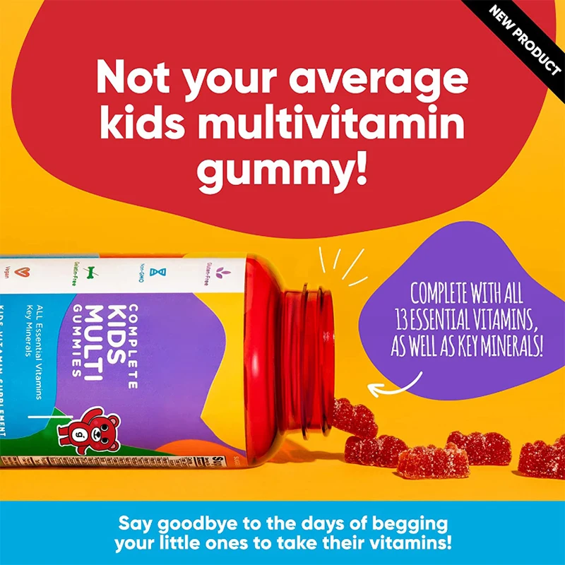 OEM Private Label Kids Multivitamin Gummies High Quality Vitamin C Vitamin K B12 Supplements Vitamins Supplement for child