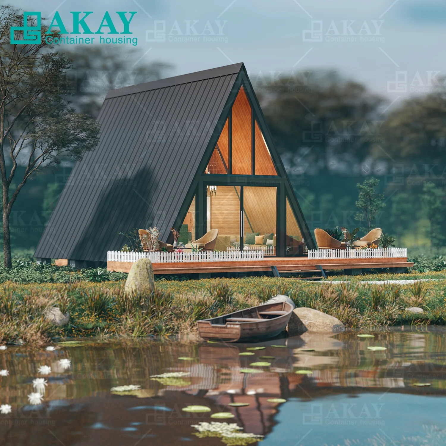 Luxury Frame Small Triangle House, Low-Rise Heat-Insulated Villa, Modular Home, Detachable Container House